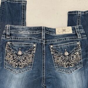 Miss Me Dark blue Jeans with Silver Embellishments